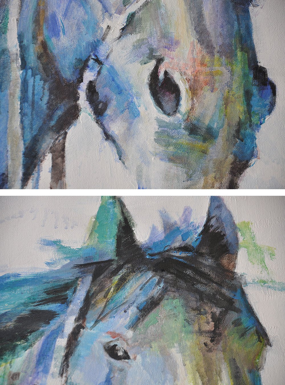 Vertical Abstract Horse Painting #LX59B